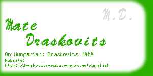mate draskovits business card